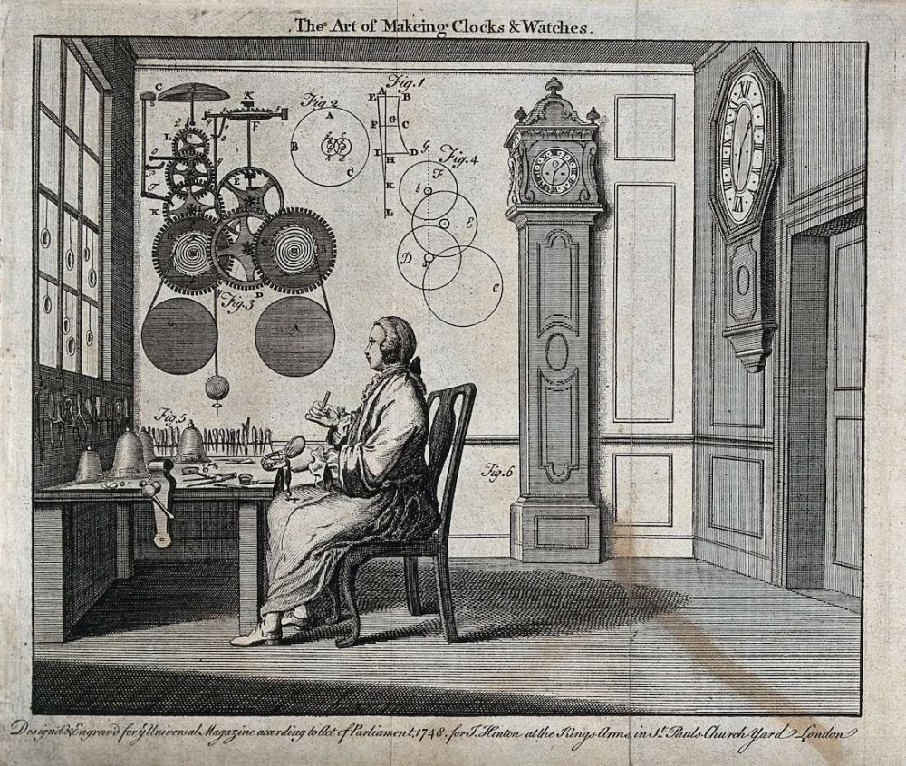 A watchmaker assembling a watch