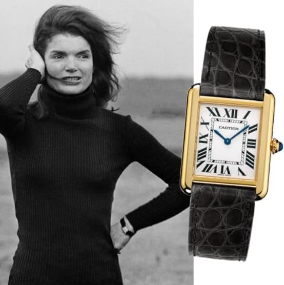 Jackie Kennedy Wearing Cartier Tank