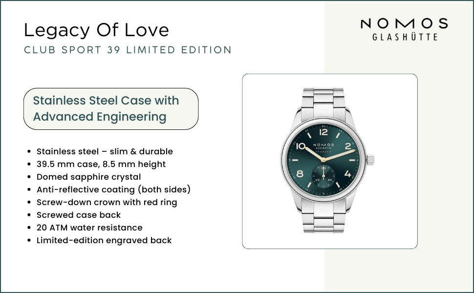 legacy of love - nomos 39 -stainless steel case