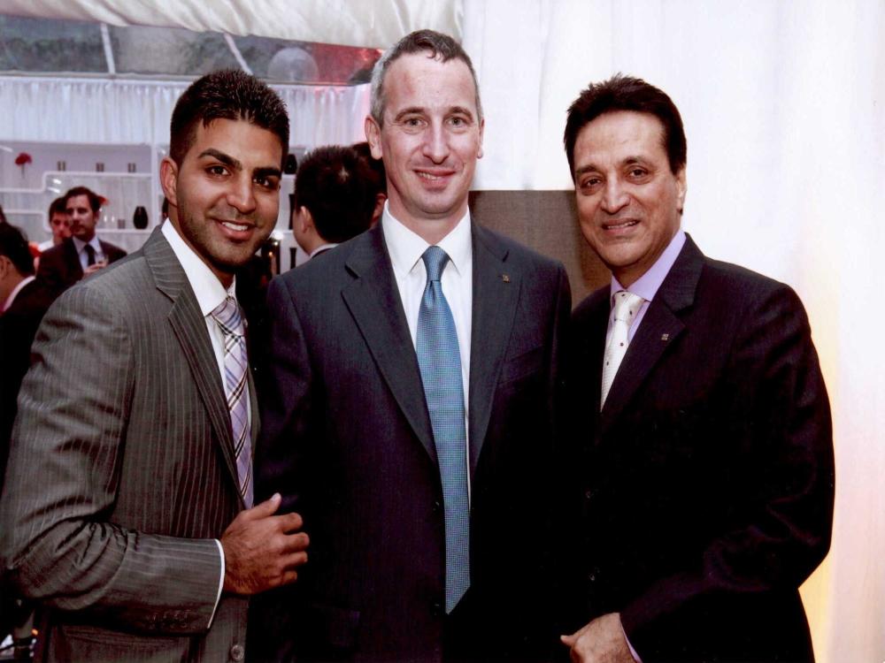 Rish and Love Mahtani with Jerome Pernici Commercial and Marketing Director of Patek Philippe