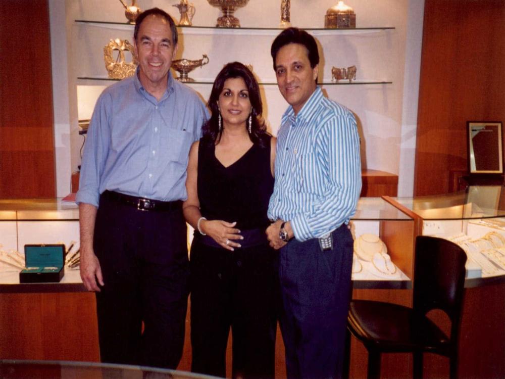 Milan and Love Mahtani with Hank Edelman then President of Patek Philippe USA at Jewels By Love
