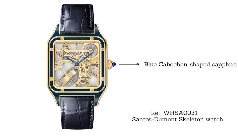 Cartier Santos Watch with Blue Sapphire 