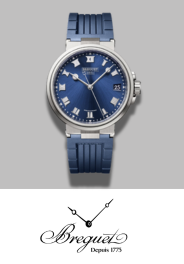 wrist shot of Breguet Tourbillon rosegold wristwatch from Marine collection