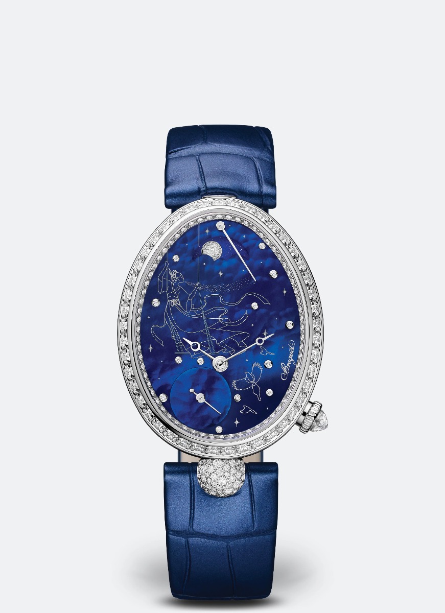 Reine de Naples wristwatch in 18-carat white gold moonphase complication