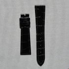 Strap PP Black Pin Leather Alligator (Shiny) - Sq scales [NPD] 20x16 mm Regular