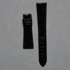 Strap PP Black Dep Leather Alligator (Shiny) - Sq scales [PDD] 20x16 mm Regular