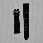 Strap PP Black Pin Leather Alligator (Shiny) - Sq scales [PDD] 20x16 mm Regular