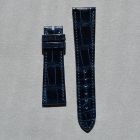 Strap PP Navy Blue Pin Leather Alligator (Shiny) - Sq scales [PDD] 20x16 mm Short