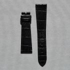 Strap PP Black Pin Leather Alligator (Shiny) - Sq scales [NPD] 21x16 mm Regular