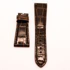 Strap PP Chocolate Brown Dep Leather Alligator (Shiny) - Sq scales [PDD] 21x16 mm Regular