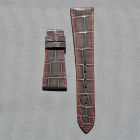 Strap PP Grey (Red Stitch) Dep Leather Alligator (Shiny) - Sq scales [PDD] 22x16 mm Short