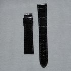 Strap PP Black Pin Leather Alligator (Shiny) - Sq scales [PDD] 16x14 mm Short