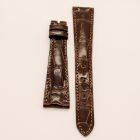Strap PP Chocolate Brown Pin Leather Alligator (Shiny) - Sq scales [PDD] 20x14 mm Long