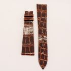 Strap PP Gabardine Brown Pin Leather Alligator (Shiny) - Sq scales [NPD] 19x14 mm Long