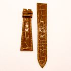 Strap PP Gabardine Brown (Light Brown Stitch) Pin Leather Alligator (Shiny) - Sq scales [PDD] 18x14 mm Long