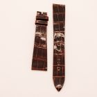 Strap PP Chocolate Brown Pin Leather Alligator (Shiny) - Sq scales [NPD] 18x14 mm Long