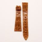 Strap PP Gabardine Brown (Light Brown Stitch) Pin Leather Alligator (Shiny) - Sq scales [NPD] 19x14 mm Long