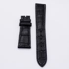 Strap PP Black (Grey Stitch) Dep Leather Alligator (Matt) - Sq scales [PDD] 20x16 mm Regular