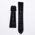 Strap PP Black (Grey Stitch) Pin Leather Alligator (Matt) - Sq scales [PDD] 20x16 mm Long