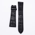 Strap PP Black Pin Leather Alligator (Matt) - Sq scales [NPD] 20x16 mm Long