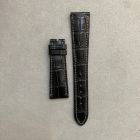 Strap PP Black (Grey Stitch) Dep Leather Alligator (Matt) - Sq scales [PDD] 21x16 mm Regular