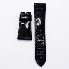 Strap PP Black Dep Leather Alligator (Shiny) - Sq scales [PDD] 21x16 mm Extra Short