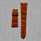 Strap PP Gabardine Brown Dep Leather Alligator (Shiny) - Sq scales [PDD] 21x16 mm Short