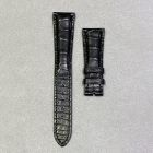 Strap PP Black Dep Leather Alligator (Matt) - Sq scales [PDD] 21x16 mm Regular
