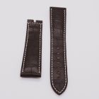 Strap BR Dark Chocolate Brown (Off White Stitch) MARINE Leather Alligator (Matt) - Sq scales [PDD] 23X20 mm Regular