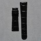 Strap AL Black Leather Alligator (Matt) - Sq scales [PDD] 20x16 mm Short