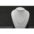 Chain Hollow Oblong Beads LL 18k White Gold 16" 2.8 g