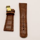 Strap AL Brown Leather Alligator (Matt) - Sq scales [PDD] 20x16 mm Short