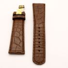 Strap AL Brown Leather Alligator (Matt) - Sq scales [PDD] 22x18 mm Long