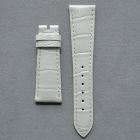 Strap PP Pearly White Pin Leather Alligator (Matt) - Sq scales [PDD] 19x14 mm Short