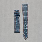 Strap PP Blue Grey (Orange Stitch) Pin Leather Alligator (Shiny) - Sq scales [PDD] 19x16 mm Regular
