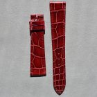 Strap PP Burgundy Pin Leather Alligator (Shiny) - Sq scales [NPD] 20x16 mm Regular
