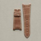 Strap PP Taupe Leather Alligator (Shiny) - Sq scales [PDD] 25x18 mm Extra Short