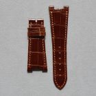 Strap PP Chocolate Brown Leather Alligator (Shiny) - Sq scales [PDD] 25x18 mm Short