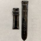 Strap PP Black Dep Leather Alligator (Shiny) - Sq scales [PDD] 20x18 mm Regular