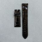 Strap PP Black Dep Leather Alligator (Shiny) - Sq scales [PDD] 20x18 mm Short
