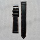 Strap NO Black (Brown Stitch) Leather Shell Cordovan 18x16 mm Long