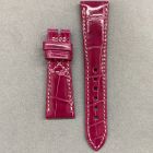 Strap PP Fuchsia Rose (Off White Stitch) Pin 7234 Leather Alligator (Shiny) - Sq scales [PDD] 18x14 mm Short