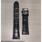 Strap PP Black Pin Leather Alligator (Shiny) - Sq scales [PDD] 19x16 mm Regular