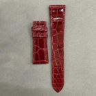 Strap PP Cherry Red Dep Leather Alligator (Shiny) - Sq scales [PDD] 20x16 mm Short