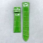 Strap BR Green Leather Alligator (Shiny) - Sq scales [PDD] 21x18 mm Regular