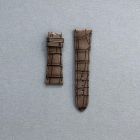 Strap PP Brown Gradient (Dark Brown Stitch) 5177G-021 Pin Leather Alligator (Matt) - Sq scales [PDD] 21x16 mm Short