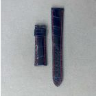 Strap PP Dark Blue (Red Stitch) Pin Leather Alligator (Shiny) - Sq scales [PDD] 19x16 mm Regular