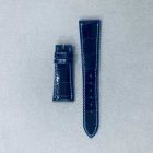 Strap PP Dark Blue (Light Blue Stitch) Dep Leather Alligator (Shiny) - Sq scales [PDD] 21x16 mm Short