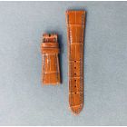 Strap PP Orange (Turquoise Blue Stitch) Dep Leather Alligator (Shiny) - Sq scales [PDD] 21x16 mm Short