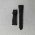 Strap PP Black (Off White Stitch) Pin Calf leather (Matt) - Fabric Pattern [PDD] 21x16 mm Short